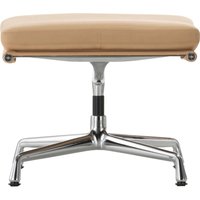 EA223 Soft Pad Chair Hocker, Leder/Rückseite Plano 72/88 snow / weiss, Untergestell beschichtet tiefschwarz 4, Gleiter filzgleiter für harte böden