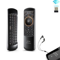Rii i25A 2.4G Mini tastiera wireless universale Air Mouse telecomando con jack per auricolare per Smart TV Android TV Box Fire TV