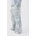 Pantalón Plus Multi Cargo Súper Holgado Con Cintura Elástica Y Lavado A La Piedra, Gris