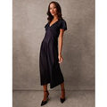 Luxe Angel Sleeve Midi Dress - 12 / NAVY