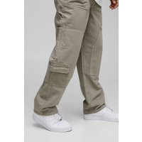 Pantalón Cargo Holgado De Sarga Estilo Carpintero, Gris