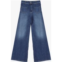 Jeans a palazzo effetto délavé con tasche applicate