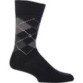 1 Pair Black / Grey Preston Extra Soft Feeling Argyle Socks Men's 6.5-11 Mens - Burlington