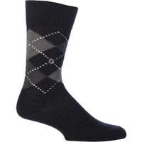 1 Pair Black / Grey Preston Extra Soft Feeling Argyle Socks Men's 6.5-11 Mens - Burlington