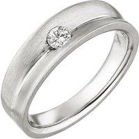 Damen Ring 950 Platin matt 1 Diamant Brillant 0 13ct. Platinring-56