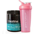 Creatine Monohydrate Powder Tub | 500g + 600ml Shaker Pink