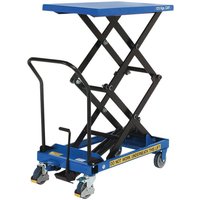 Battery Mobile Double Scissor Lift Table 500kg cap
