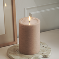 Unique LED-Blockkerzen D 10 x 15 cm Rosa