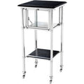 Casa Padrino Luxus Bar Trolley Servierwagen Edelstahl mit Glasfach und Granitplatten - Luxus Hotel & Restaurant Einrichtung MÃ¶bel Beistelltisch