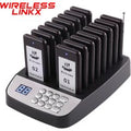 Wireless Restaurant Pager System Queue Paging System 16 Beepers Food Pager for Coffee Dessert Shop Food Truck Bar