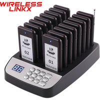 Wireless Restaurant Pager System Queue Paging System 16 Beepers Food Pager for Coffee Dessert Shop Food Truck Bar