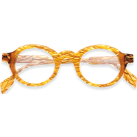 Braylon Orange Round Eyeglasses | EYDOLOGY