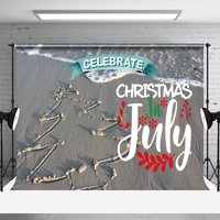 Sand Beach Tree Celebrate Christmas In July Backdrop - Aperturee