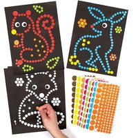Woodland Animals Dotty Art (Pack of 8) Craft Kits