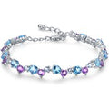 7.5ct Natural Blue Topaz & Amethyst Gemstone Sterling Silver Bracelet