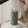 Harlequin LED Bougie pilier Ø 7,5 x 15 cm Vert sauge