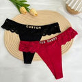 Personalized Custom Thong Name Crystal Letter G-String Low Waisted Lace Thong Ice Silk Bikini Panties Hot Wife Girlfriend Gift