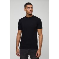 Camiseta Básica Ajustada Al Músculo, Negro