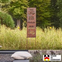 Home Deluxe Tappo da giardino in ruggine TAG OHNE LÄCHELN - Made in Germany