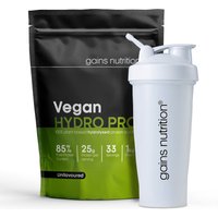 Vegan Hydro Pro Hydrolysed Protein | 1KG | + 600ml Shaker White