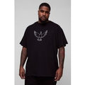 T-shirt Plus Size con ricami di colomba, Nero