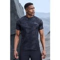 Camiseta Man Active De Ranglán Resistente Con Estampado De Camuflaje, Negro