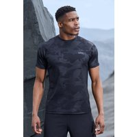 Camiseta Man Active De Ranglán Resistente Con Estampado De Camuflaje, Negro