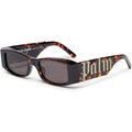 PALM ANGELS Unisex PERI007 Angel 6407 Dark havana dark grey Occhiali da sole Acetato Havana Grigio Squadrata Normale