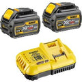 DeWalt 54v XR Cordless FLEXVOLT Twin Li-ion Battery and Fast Charger Pack 6ah 6ah