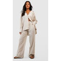 Pantalón De Pijama De Algodón Con Raya Diplomática, Beige