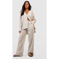 Pantalón De Pijama De Algodón Con Raya Diplomática, Beige