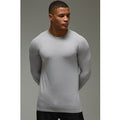 Camiseta Man Active Ligera De Ranglán Y Manga Larga Con Estampado Essentials, Gris