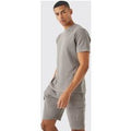 Conjunto De Pantalón Corto Cargo Y Camiseta Ajustada De Tela Gofre, Beige