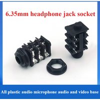 10PCS 6.35mm/6.35 Stereo Audio Microphone Female Socket/Jack Connector 6PIN