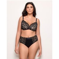 Slip vita alta microfibra e pizzo senza cuciture Mythic / NERO / 3