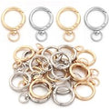 10Pcs Round Shape Rotation Alloy Lobster Spring Clasps Openable Hook Carabiner Connector Dog Chain Buckles DIY Keychain Supplies