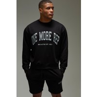 Chándal Man Active Oversize De Pantalón Corto Y Sudadera Recta, Negro