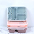 Dishwasher Microwave Safe 3 Compartment Customized 1000ml BPA FREE Silicone Foldable Lunch Bento Box for Kids Adult