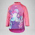 T-shirt Fille rashguard à manches longues Digital pour Filles Rose kiki/Pétale/Caribe