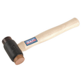 Sealey Premier Copper/Rawhide Faced Hammer 2.25lb Hickory Shaft