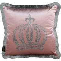 Harald GlÃ¶Ã¶ckler Luxus Deko Kissen PompÃ¶Ã¶s by Casa Padrino Hellrosa / Silber Krone mit Strass Steinen - GlÃ¶Ã¶ckler Kissen