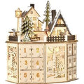 Wooden Illuminated Advent Calendar with 24 Drawers - Reusable Christmas Countdown for Kids & Families | Wowcher