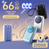 2025 New CCC Certified Power Bank – 22.5W Super Fast Charging with Built-in Cables 20000mAh Charger Customizable R37C