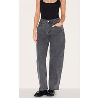 Washed Grey Dipped Back Waistband Boyfriend Jeans
