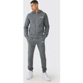 Chándal Ajustado Official Con Cremallera, Paneles De Malla Y Capucha, Gris