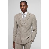 Skinny Fit Herringbone Cord Blazer, Beige