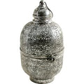Floral Cutwork Black & Silver Lantern