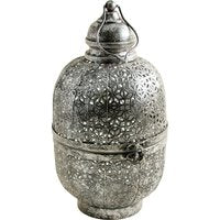 Floral Cutwork Black & Silver Lantern
