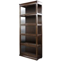 Casa Padrino Luxus Mahagoni BÃ¼cherschrank mit 5 GlastÃ¼ren und LED Beleuchtung Dunkelbraun 90 x 39 x H. 223 cm - Luxus BÃ¼romÃ¶bel