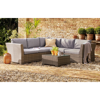 Chesterton Grey 5 Seater Corner Rattan Garden Sofa Lounge Set